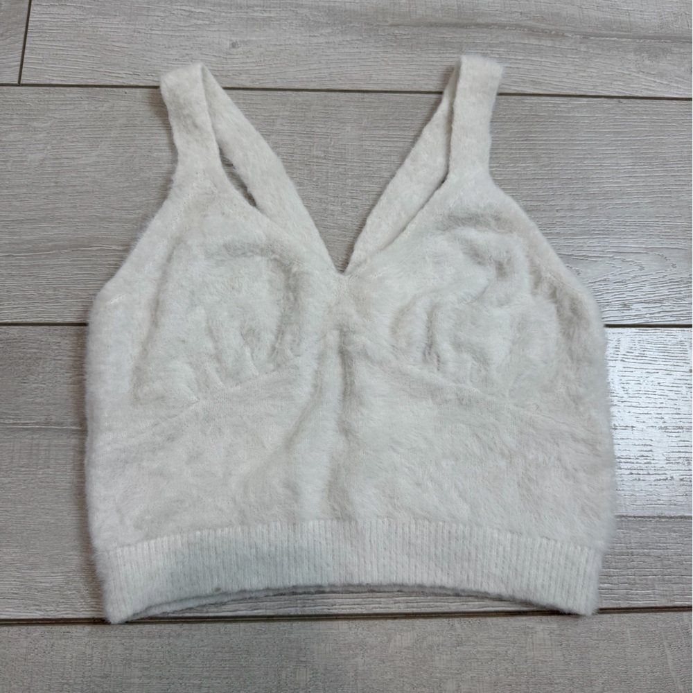 Promesa Ivory Fuzzy Knit Top